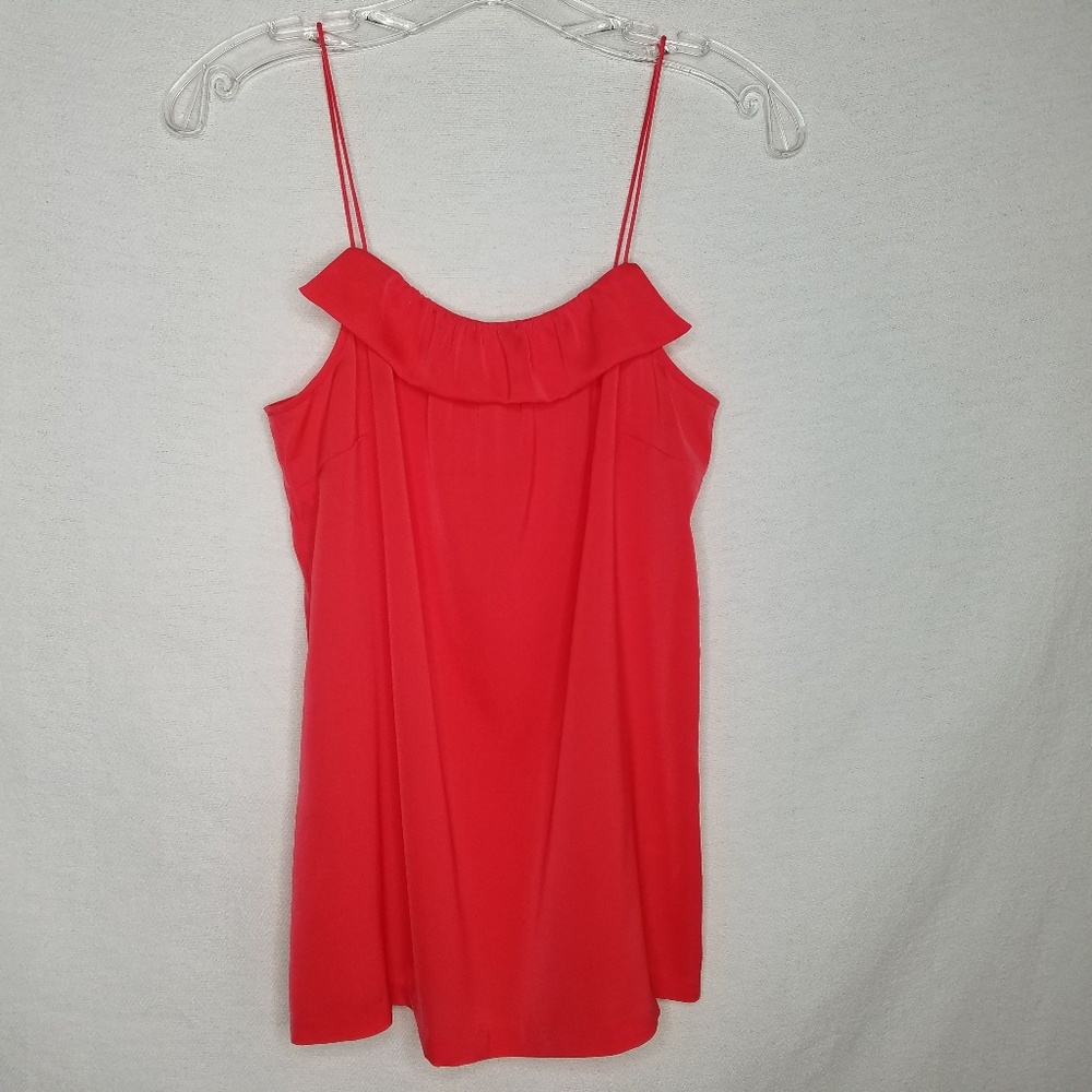 J Crew Womens Ruffle Spaghetti‎ Strap Tank Top Pink